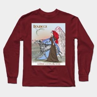 Boudicca at StoneHenge with her Scottish Deerhound. Long Sleeve T-Shirt